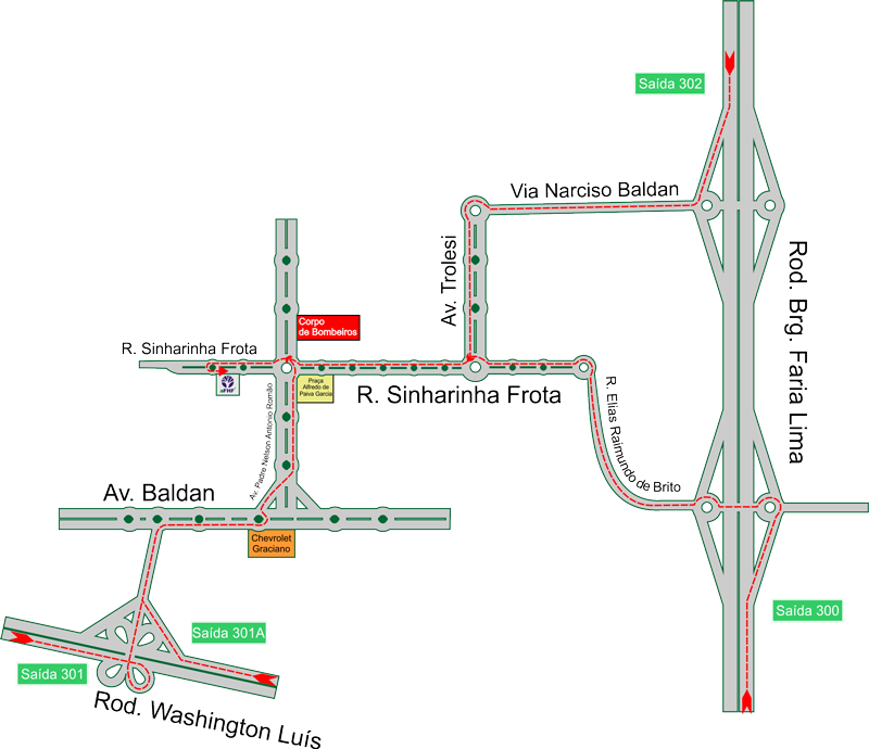 Mapa de como chegar